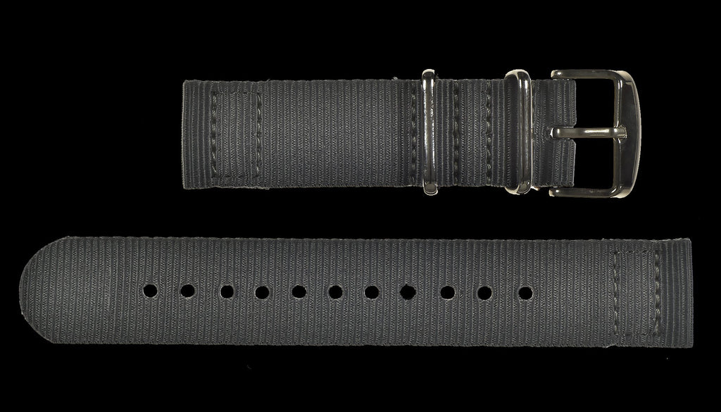 MWC Watch Strap - 22mm - NATO Military Ballistic Nylon with Stainless Steel Fasteners - 2 Piece