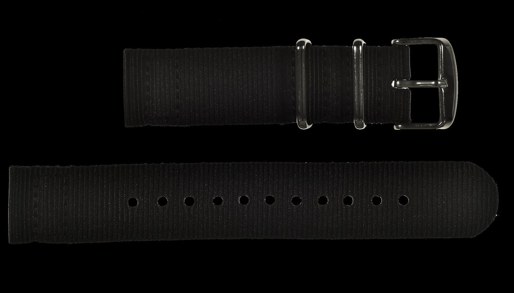 MWC Watch Strap - 22mm - NATO Military Ballistic Nylon with Stainless Steel Fasteners - 2 Piece