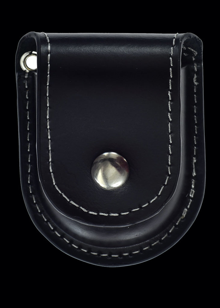 MWC Pocket Watch Case - Black Stitched Leather