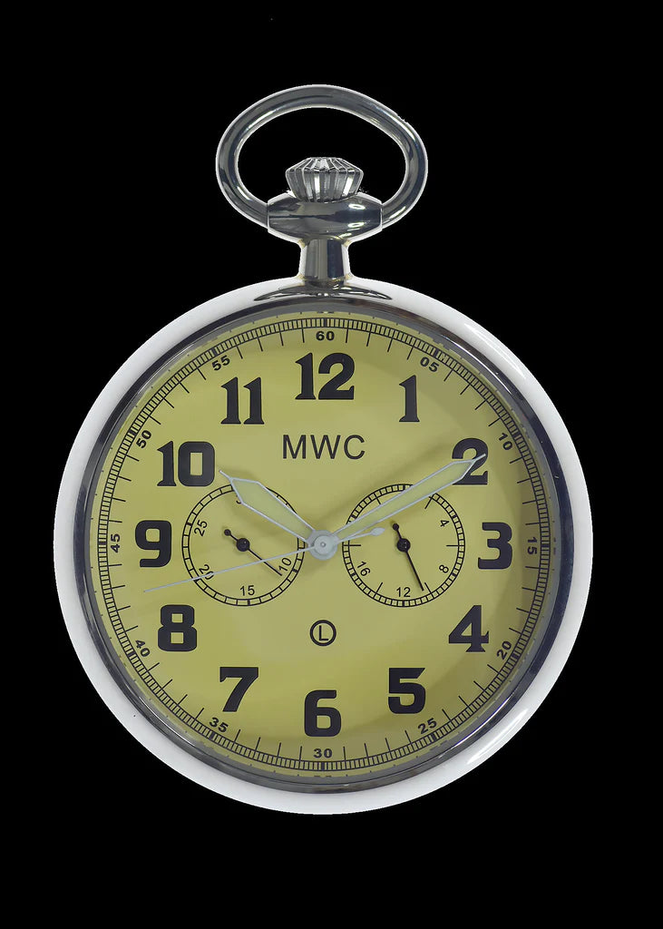 MWC Pocket Watch - General Service Military - Hybrid Movement with Cream Dial