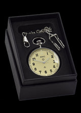 MWC Pocket Watch - General Service Military, Cream Dial - 24 Jewel Automatic with Option to Hand Wind