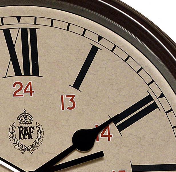 MWC Clock - RAF 1943 Pattern Replica 12/24 Hour, Silent Sweep Movement, 30.5cm - Wall Clock