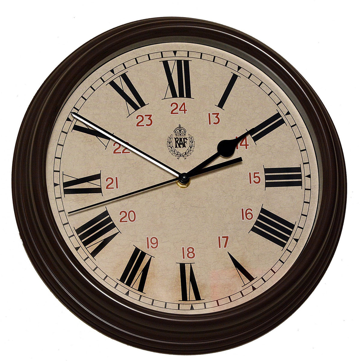 MWC Clock - RAF 1943 Pattern Replica 12/24 Hour, Silent Sweep Movement, 30.5cm - Wall Clock