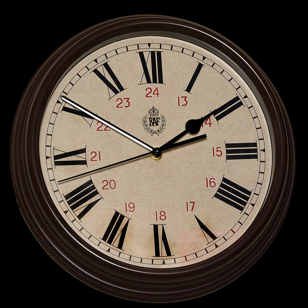 MWC Clock - RAF 1943 Pattern Replica 12/24 Hour, Silent Sweep Movement, 30.5cm - Wall Clock