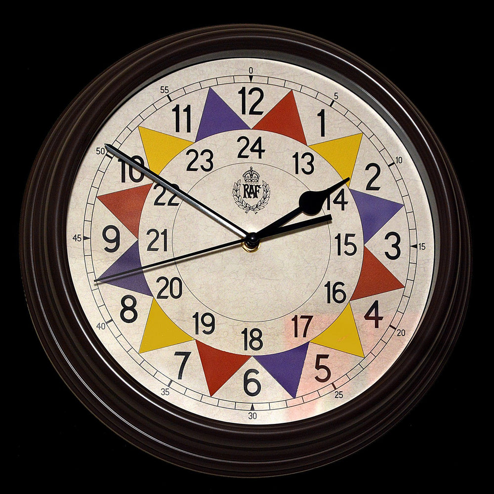 MWC Clock - 1940 "Battle of Britain" Pattern Replica, 12/24 Hour, Silent Sweep Movement, 30.5cm - Wall Clock