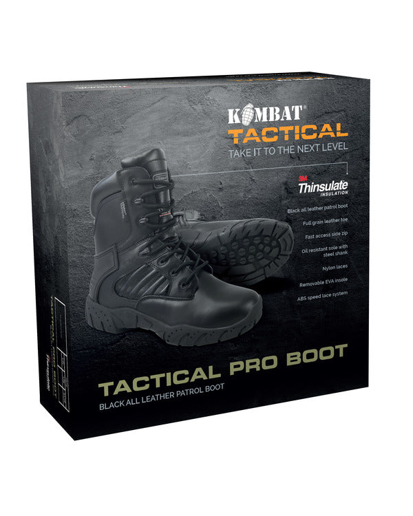 Tactical Pro Boots Side Zip Black Kombat