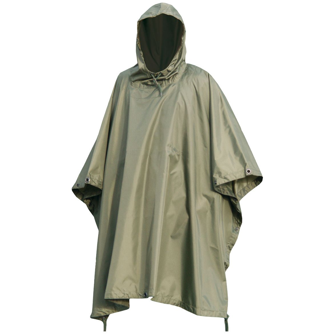 100% Waterproof Poncho - Olive Green & Black