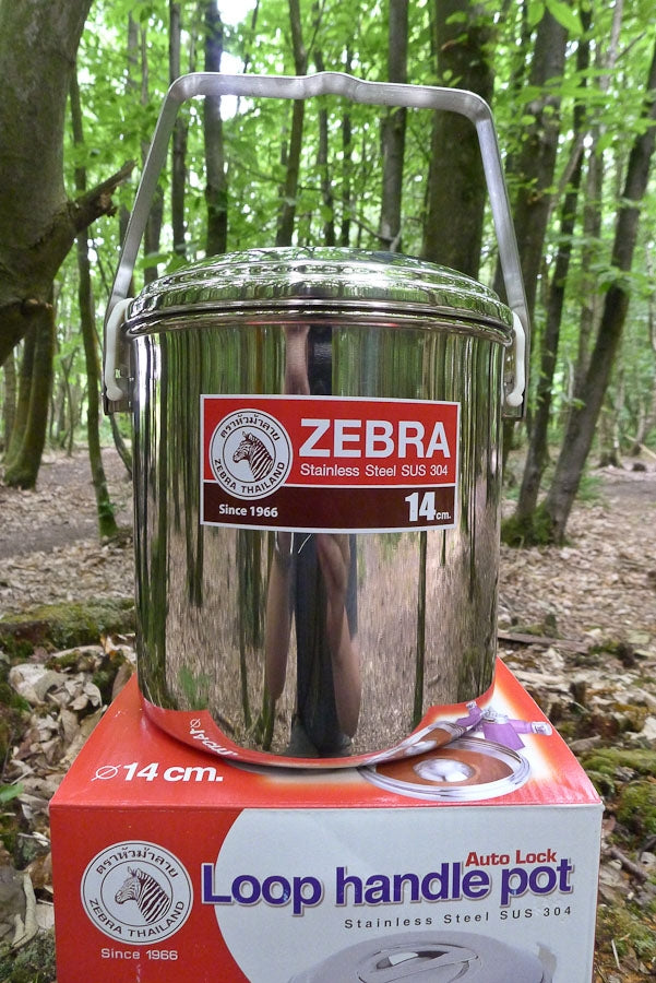 Zebra 14cm Loop Handle Pot (Plastic Clips)
