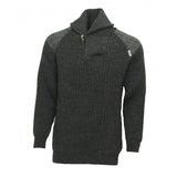 Byreman - Chunky knit Shawl Collar Sweater with Harris Tweed patches 41122