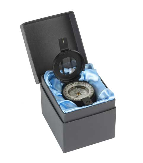 Francis Barker - M-73 Black Presentation Compass - British Made