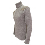 Ghillie - Roll Neck Woolly Pully Sweater with Harris Tweed Patches