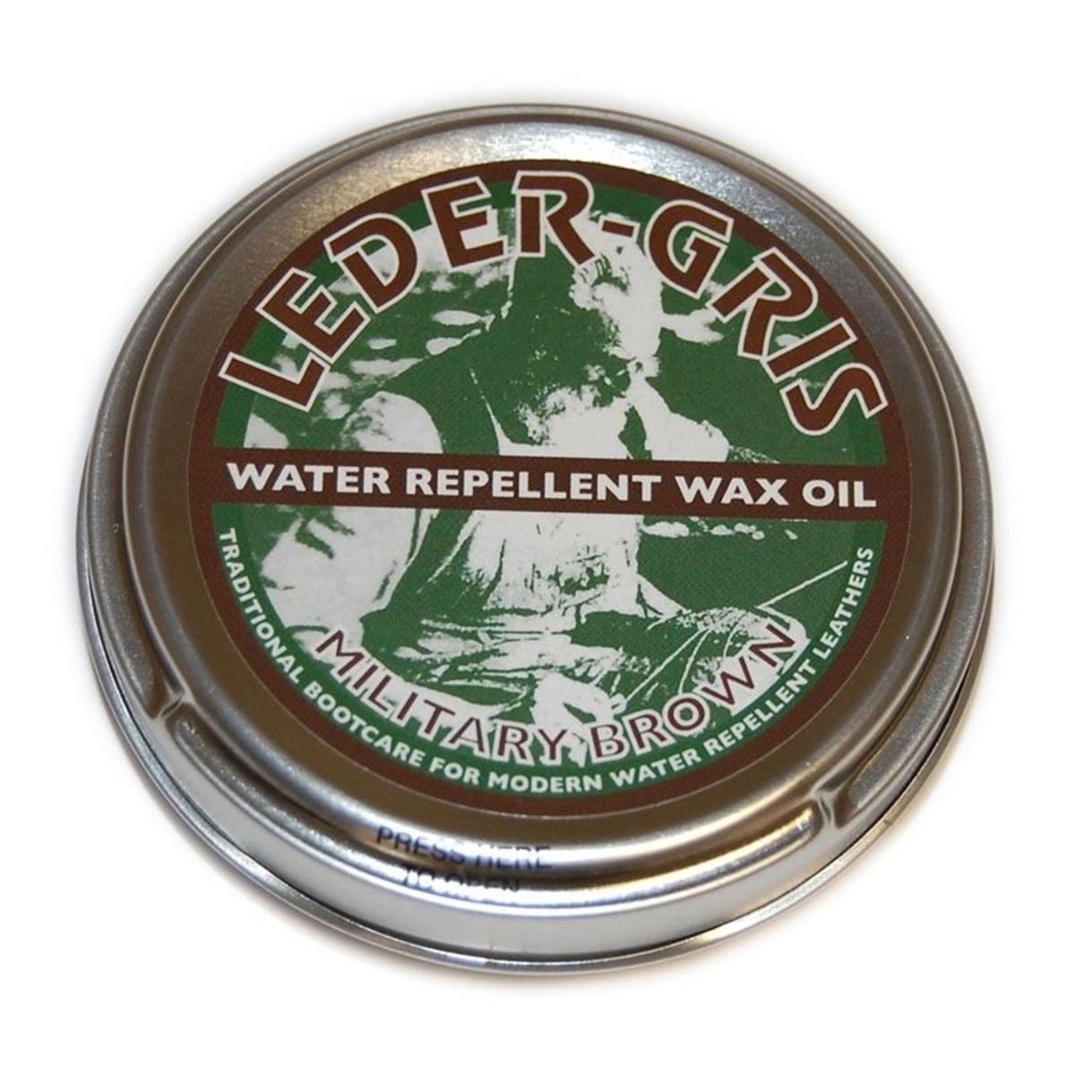 LEDER-GRIS WATER REPELLENT WAX OIL MILITARY BROWN