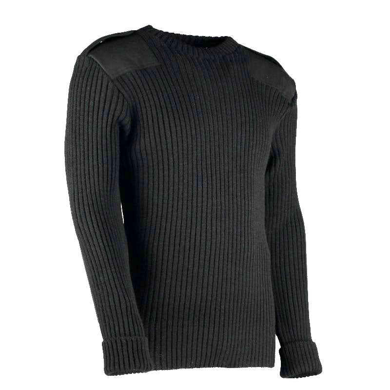 York Woolly Pully Crew Neck With Patches and Epaulettes