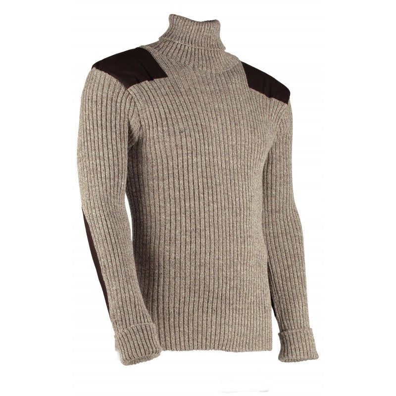 Chatham Woolly Pully Roll Neck Sweater With Patches