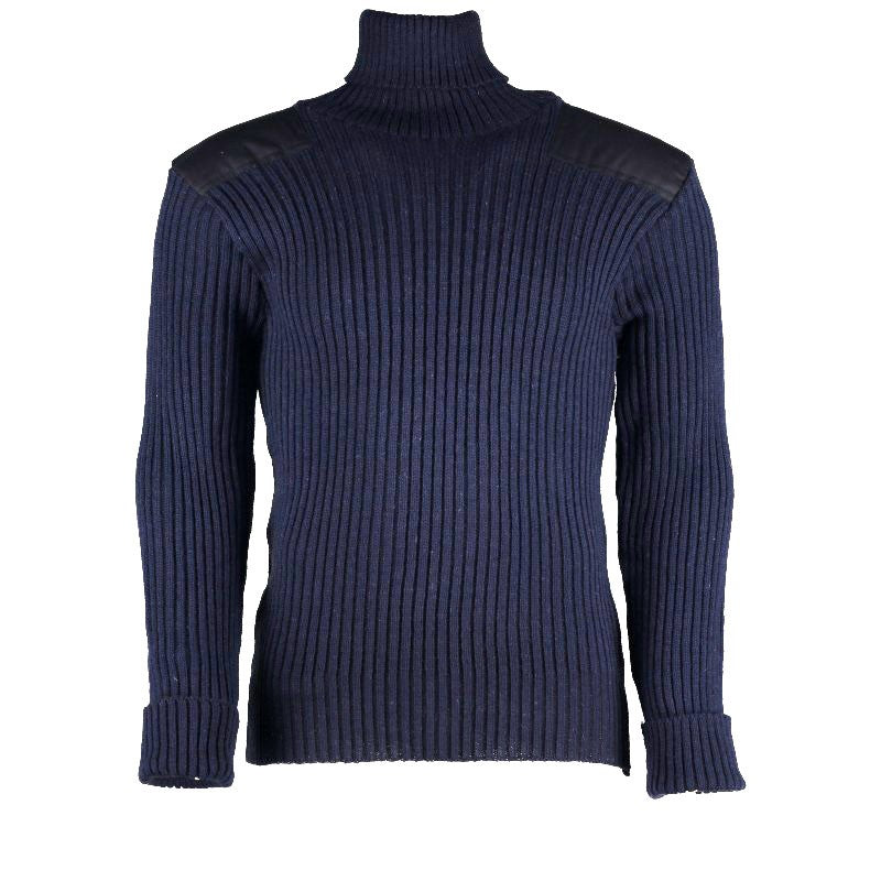 Chatham Woolly Pully Roll Neck Sweater with patches 12999
