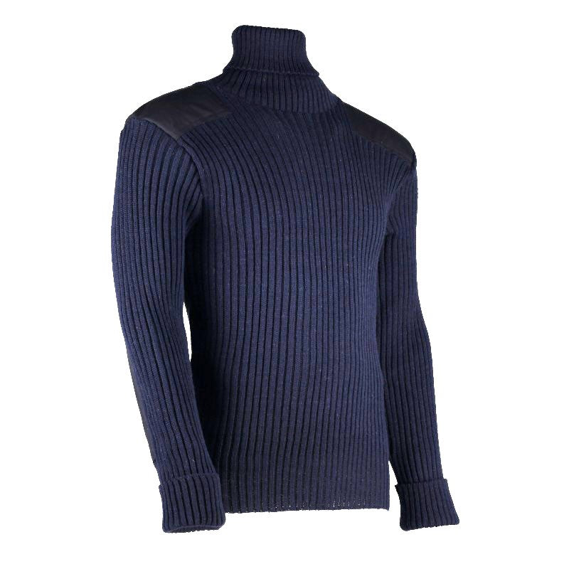 Chatham Woolly Pully Roll Neck Sweater With Patches