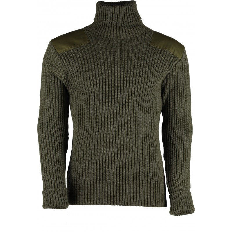 Chatham Woolly Pully Roll Neck Sweater With Patches