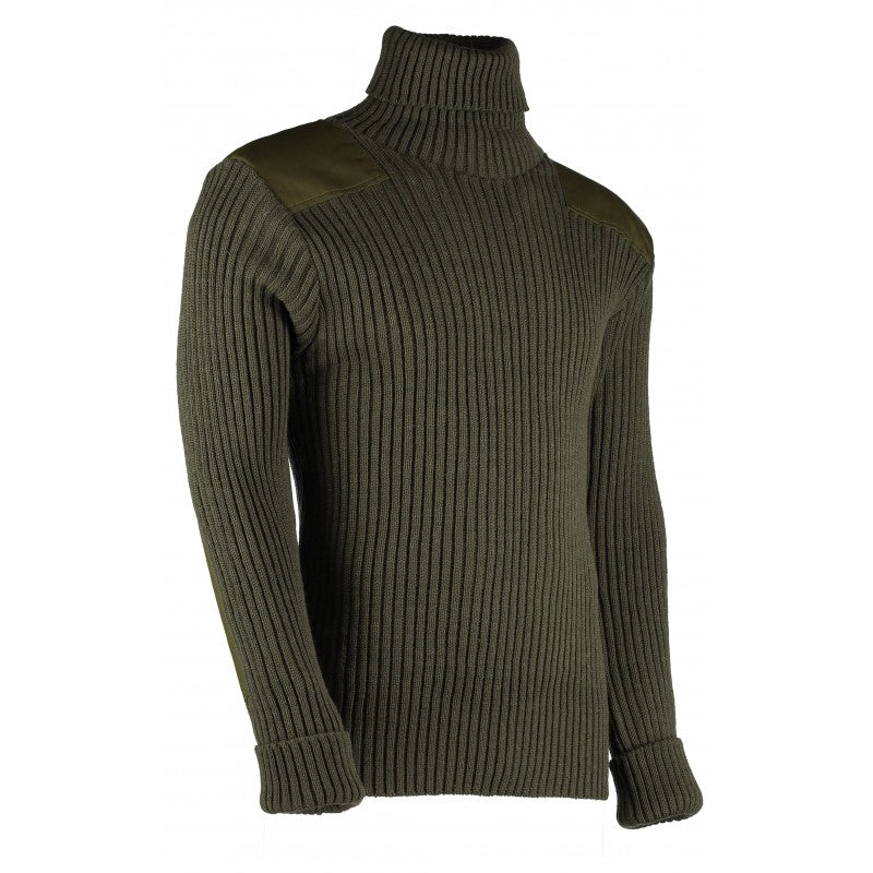 Chatham Woolly Pully Roll Neck Sweater With Patches