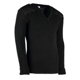 York Woolly Pully Vee Neck Sweater With Patches And Epaulettes
