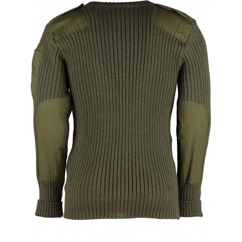 York Woolly Pully Vee Neck Sweater With Patches, Epaulettes and Pen Pocket 9047