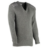 York Woolly Pully Vee Neck Sweater With Patches And Epaulettes