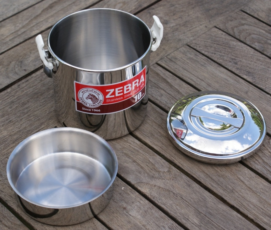 Zebra 12cm Loop Handle Pot (Plastic Clips)