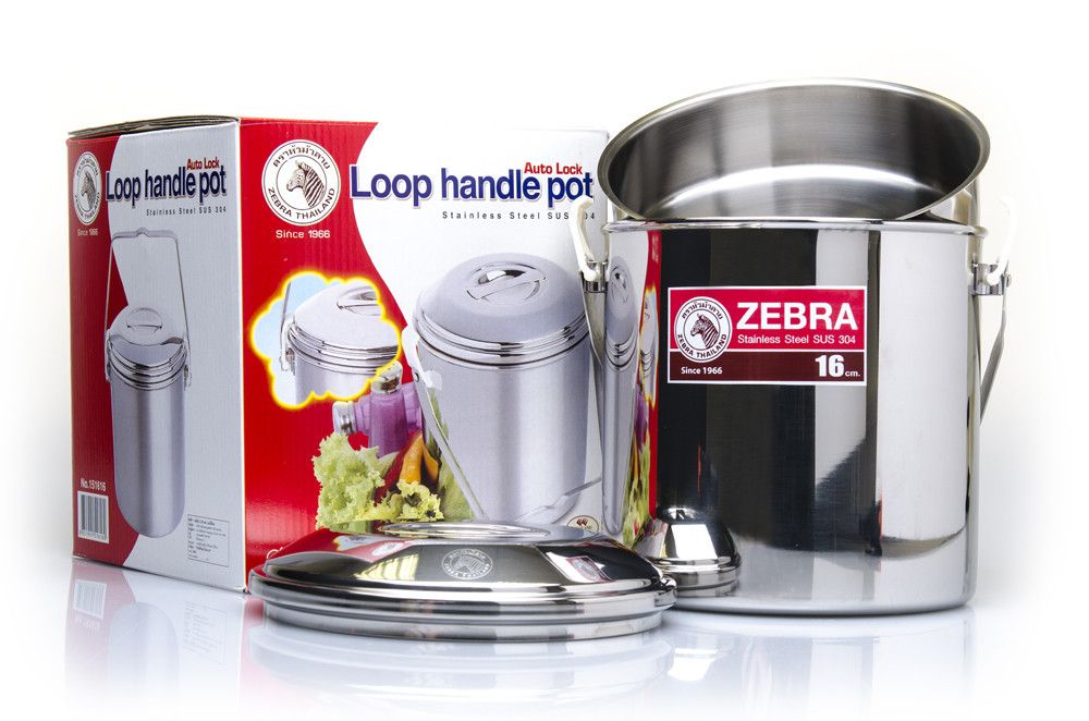 Zebra 16cm Loop Handle Pot (Plastic Clips)